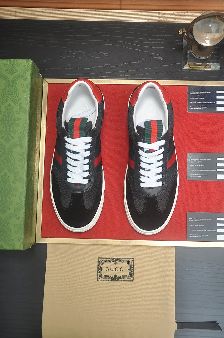 Men's men's shoes💰440💶[GUCCI] official website 1:1 men's sports shoes are now on the market. They are made of original fabric + water-dyed sheepskin lining, plus the official website original 1:1 comfortable outsole. Fashionable and versatile, super comfortable and breathable. Standard shoe size 38/45 (custom-made size 45 is non-refundable)